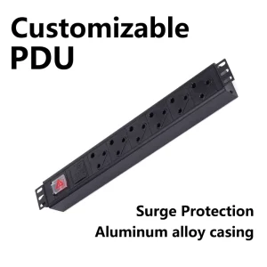 19 inch 1.5U South Africa 2 Pole Switch PDU Socket Aluminum Alloy Shell Power Distribution Device with Surge Protector