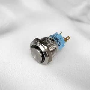 19mm Flat Head Latching Stainless Steel Push Button Switch IP65 Waterproof 5A 250V AC 1NO1NC 2NO2NC Combination