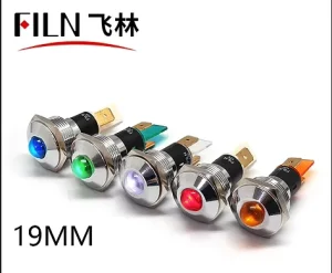 19mm IP67 Waterproof Power Indicator Light with TUV CE Certification 3V 12V LED Durable Metal Construction