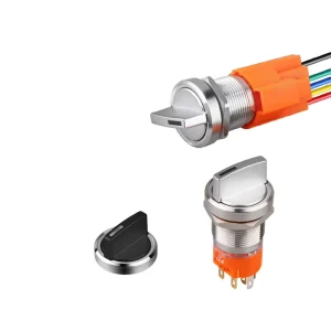 19mm Knob Switch 1NO1NC 2NO2NC Industrial Rotary Switch for Equipment and Vehicle Modification 2 and 3 Position Option
