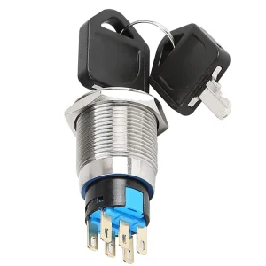 19mm Metal Key Rotary Selector Switch Waterproof Push Button Switch