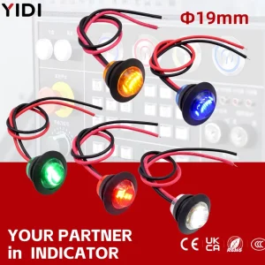 19mm Plastic Indicator Light Illuminated LED Blue Red White Green Yellow Power Warning Charging LED Lights Indicator Pilot Light