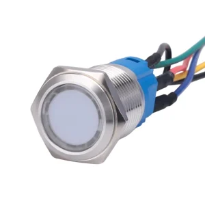 19mm RGB LED Illuminated Metal Push Button Switch Pre wired Cable Waterproof Momentary Latching Power Switch 12V 24V 220V