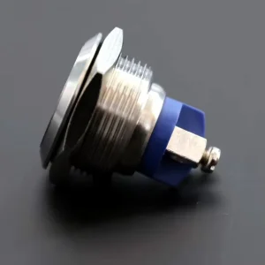 19mm Stainless Steel Short Latching Push Button Switch IP65 NO Metal Waterproof for Gate Barrier Control Box