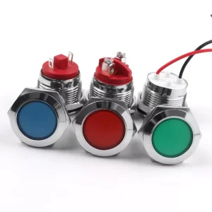19mm Waterproof LED Signal Lamp Indicator Lights 12V 24V 110V 220V Industrial Source Metal Construction
