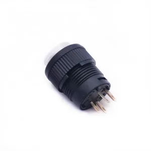 1A 250V 16mm Round Push Button Switch with 2V White Light 4 Pin Push Button Switch