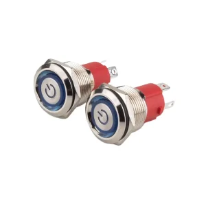 1NO/2NO RGB Red Green Blue White Yellow IP67 Waterproof 19mm 48V High Current Momentary Push Switches Buttons