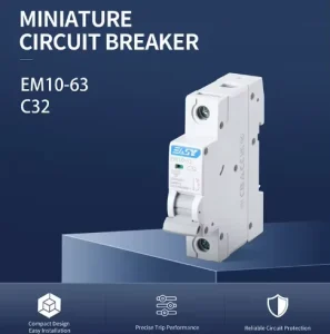 1P 32A C32 10kA MCB AC400V Din Rail Miniature Circuit Breaker for Industrial Home Power Distribution EM10 63