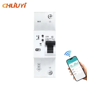 1P Plastic Intelligent Miniature Circuit Breaker 6-63A 230V 6kA Breaking Capacity Din Rail Mount Smart IoT Local Remote LYCB