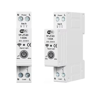 1P WiFi Smart MCB 63A Miniature Circuit Breaker with Metering Mobile Remote Control Timer Switch