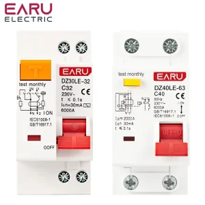 1P+N 230V DZ40LE EPNL DPNL 6 63A Residual Current Circuit Breaker with Over and Short Current Leakage Protection RCBO MCB DPNL