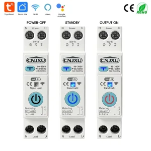 1P+N 63A Tuya Rcbo Circuit Breaker Wifi Leakage Protection Voice Remote Control Timing Memory Power Statistic 110v 230v
