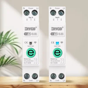 1P+N 63A Zigbee/WiFi Smart MCB Energy Meter Mini DIY GO Circuit Breaker Timer Relay Leakage Protection Tuya SmartLife Household