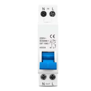 1P+N MCB 230V 4.5kA AC Miniature Circuit Breaker with Line & Neutral Poles BCD Curve C for Residential Distribution Boxes