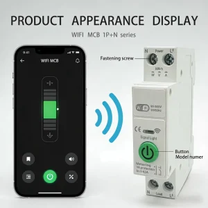 1P+N Smart WiFi Energy Meter Miniature Circuit Breaker (MCB) Copper Plastic Industrial Use Electric Meter Tuya Function