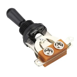1Pcs 3 Way Toggle Switch with Black Tip Replacement Part for LP Style Electric Guitar(Black)