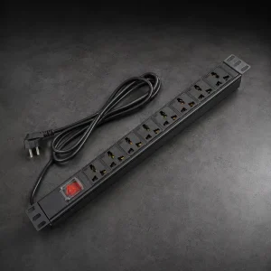 1U 15A PDU 8 Way 19 Inch Rack Mount Power Distribution Unit Aluminum Shell Switch Network Server Cabinet Strip