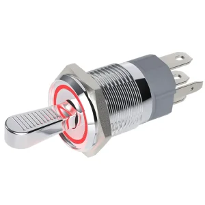 2/3 Position Metal Toggle Switch with LED Light 15A Large Current Silver Contact Point Self-locking