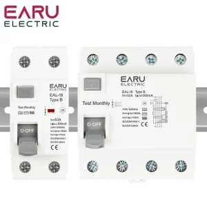 2/4P 10/30/100/300mA 16-63A Type B RCCB EV Charging Pile Electromagnetic Earth Leakage Residual Current Circuit Breaker EAL-18-B