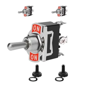 2 Pin KN3 C One Sided Momentary Metal Toggle Switch 20 Amp at 12vDC 125vAC ON OFF Switch
