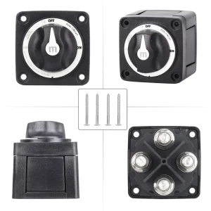 2 Pole 300A DC 32V 50 60Hz Battery Disconnect Switch M10 Stud Metal ABS for Camper Car RV Boat Marine Use