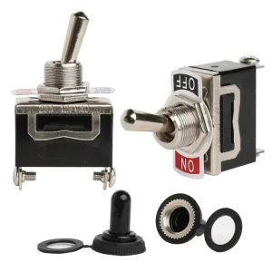 2 Position SPST Metal Toggle Switch 12mm 20A 125V Rocker Switch With Waterproof Cover for Automotive Boat Machine