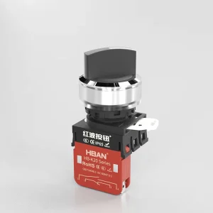 2 Position Selector Switch Latching 22mm High Current 20A Flat Head IP65 Metal Rotary Switch