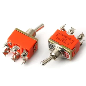 2 Way Toggle Switch DPDT 15A 250V AC 6 Pins 2 Position ON-OFF-ON E-TEN 1322 Toggle Switches