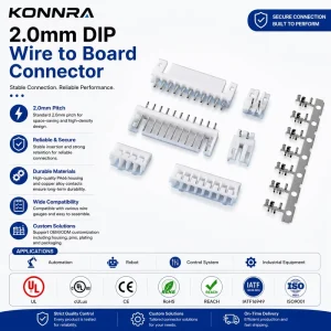 2.0mm DIP Wire To Board Connector Vertical PCB Header Terminal Housing For Electronic Cable Harness