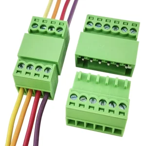 2.54mm Pitch Male Female Complete Terminal Block Plug with Screw Type Pin Header for Wire to Wire Connection