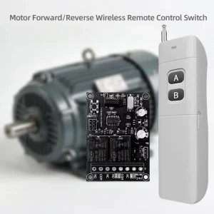 2000m Long Range Wireless RF Remote Control and Receiver Kit for Motor Reversing & Electric Garage Doors Switchable AC/DC 12/24V
