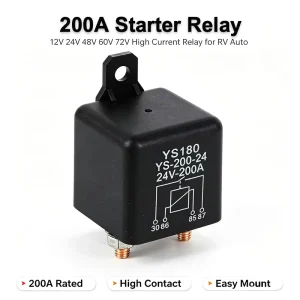 200A High Current Starter Relay DC12V 24V 48V 60V 72V Automotive Power Relay for RV Car Truck Marine Yacht