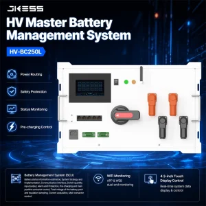 200A JK Master BMS BMU ABDT 16J Master Slave Active Balance 80-1000V CAN RS485 WiFi 4.3 LCD for Peak Shaving System