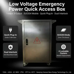 200A SUS304 IP54 Anti Backfeed Emergency Generator Distribution Box Docking Panel with Digital Meter for UAE Oil Field