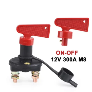200A Vehicle Car Modify Isolator Disconnector Switch for Truck Boat Car 12V 24V Cut Off Battery Main Kill Switch with 2 Red Keys