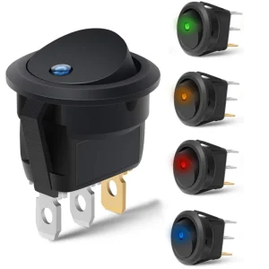 20mm Round Rocker Switch 12 Volt 20amp 3 Pin ON OFF Coffee Maker Rocker Switch Marine Boat Car LED Mini Rocker Toggle Switch