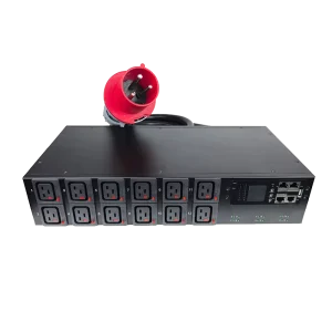 21kw 2U 32A 3phase 380-415v 12way C19 Output Horizontal Rack Mounted Smart PDU Metal Power Distribution Equipment