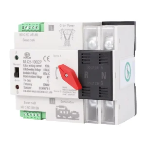 220/380V Dual Power Automatic Transfer Switch DIN Rail Type 2P 3P 4P 125A 100A Millisecond Switching PC Type 20kA Breaking