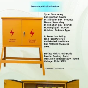 220V 380V XM Temporary Secondary Power Distribution Cabinet Cold Rolled Steel Anti Static Powder Coating IP54 Protection
