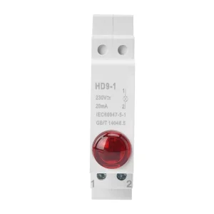 220V Red LED Rail Power Signal Indicator Light Model C45 IP20 Plug-In Connector ABS Material