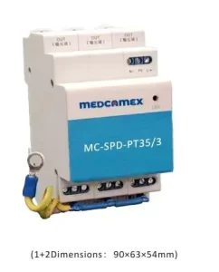 220V T2 DIN Rail Mounted Surge Protective Device (SPD) 1 Power 3 Network Ports for Industrial Solar Systems Lightning