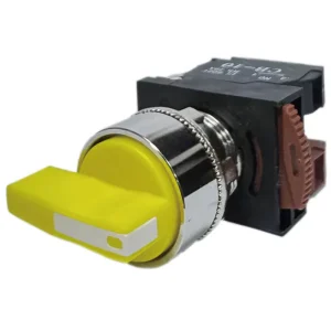 22MM AC/DC 12V 24V 100V 110V 120V 220V 230V 240V Selector Switch Yellow Rotary Head Switch