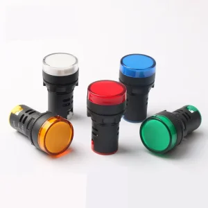 22MM LED Indicator Light Red Green Yellow Blue White Indoor Waterproof Panel Mount Signal Pilot Lamp for Electrical Equipment