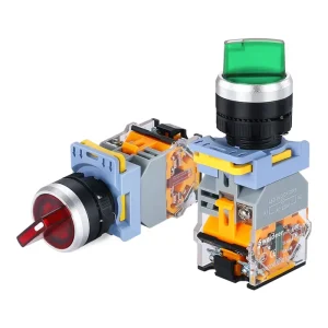 22MM Latching Momentary 2 3 Position 10A LA38 Selector Knob Rotary Switch LED Power on Off Switch for Control Cabinet