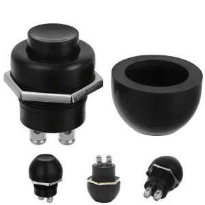 22MM Momentary Push Button Switch 12V-24V 10 Amp (ON)-Off, Car Engine Push to Start Ignition Switch/Horn Button for Boat Tractor