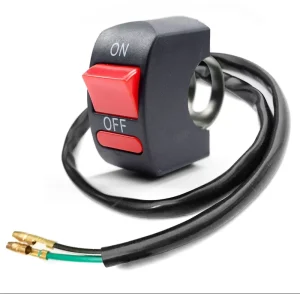 22MM Mounting Size ON OFF Red LED Plastic Push Button Switch Handlebar Toggle Switch Motorcycle Handlebar Switch for Bike ATV