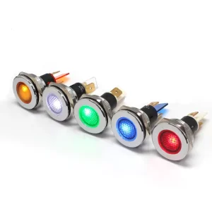 22MM Waterproof LED Metal Power Indicator Light 12V/24V/110V/220V Red Green Yellow Pilot Lamp Waterproof Indicator Lights