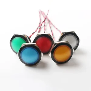 22mm Alumina LED Metal Indicator Light 3V 6V 12V 24V 110V 220V Ball Head Indicator Lights