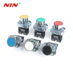 22mm Custom Self Resetting Toggle Switch Green Momentary Push Button 1NO 1NC 10A IP65 Waterproof Plastic Zinc Alloy
