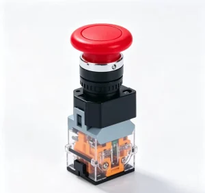 22mm IP65 10A Illuminated Mushroom Push Button LA38 11MD LED DC6-380V AC110-380V Maintained 1NO1NC